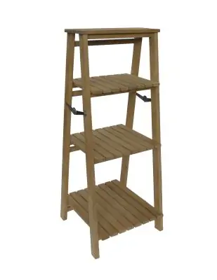 Artikelbild des Artikels “Lofoten Teak Klappregal 120 cm – Pflanzenregal aus Upcycled Teak “